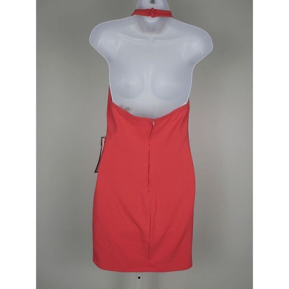 B DARLIN JUNIOR'S CUTOUT HALTER BODYCON DRESS PINK SIZE 5/6 - Picture 3 of 10